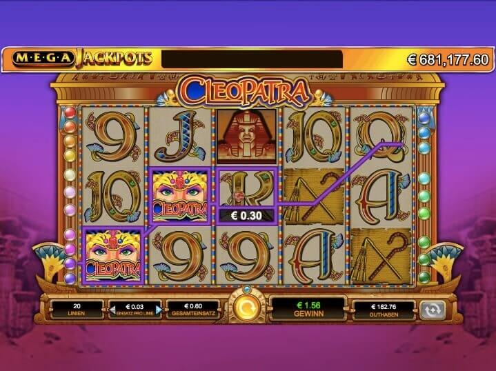 Cleopatra Mega Jackpots Slot Win